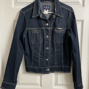 A B S by Allen Schwartz dark wash raw hem Jean jacket
